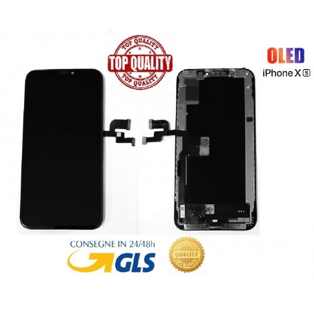 DISPLAY LCD (HIGHEND OLED SOFT) APPLE IPHONE XS NERO 5.8" PARI ORIGINALE+ALLOGGI - TESTATO