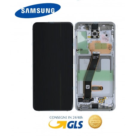 DISPLAY LCD ORIGINALE SAMSUNG S20 G980-G981F/FN/DS 4G/5G FRAME COSMIC GRAY NO CAMERA