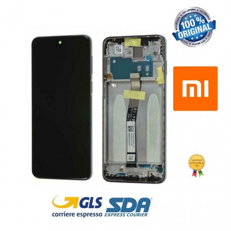 DISPLAY LCD ORIGINALE XIAOMI REDMI NOTE 9S GRAY + FRAME M2003J6A1G - 560004J6A100